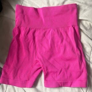 Pink workout shorts